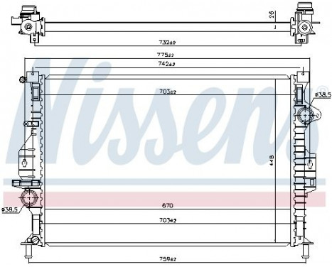 Radiator, engine cooling 66863 Nissens