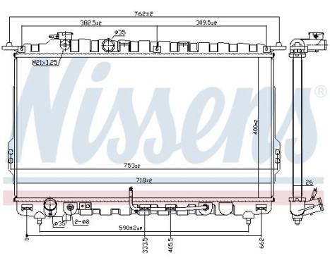 Radiator, engine cooling 67028 Nissens, Image 6