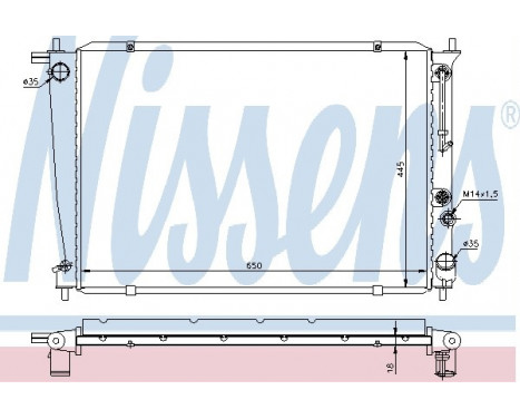 Radiator, engine cooling 670381 Nissens