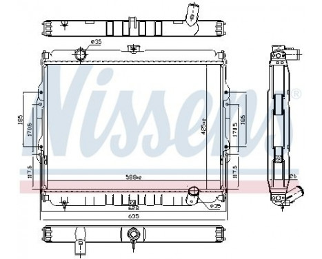 Radiator, engine cooling 67046 Nissens