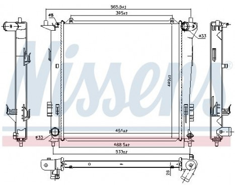 Radiator, engine cooling 67077 Nissens, Image 2
