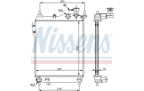 Radiator, engine cooling 67093 Nissens