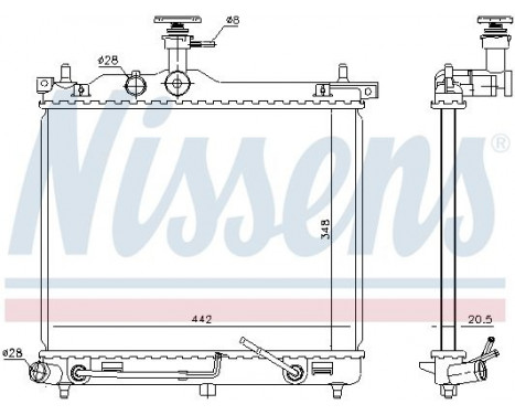 Radiator, engine cooling 67098 Nissens