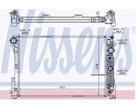 Radiator, engine cooling 67101 Nissens