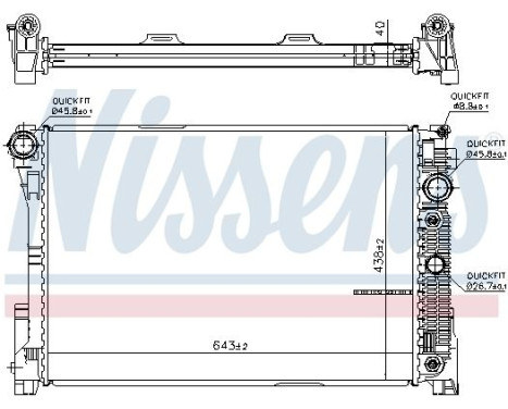 Radiator, engine cooling 67101 Nissens, Image 2