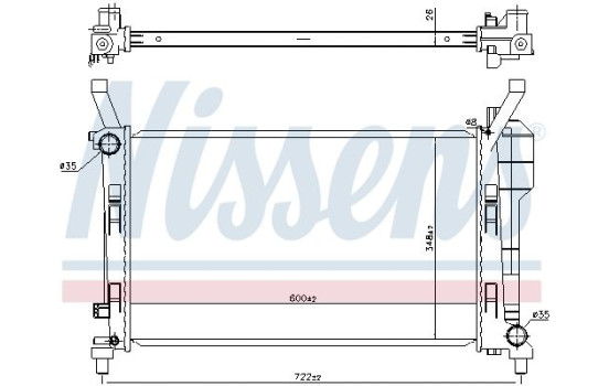 Radiator, engine cooling 67106 Nissens