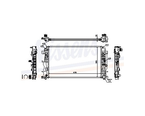 Radiator, engine cooling 67156A Nissens