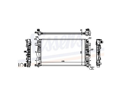 Radiator, engine cooling 67157A Nissens