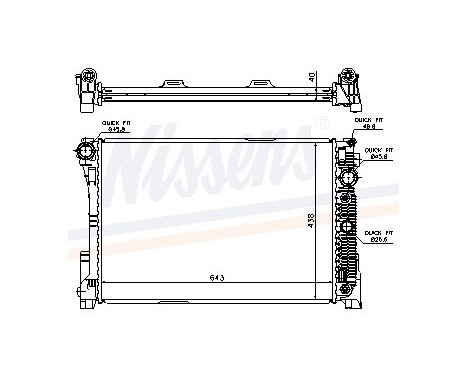 Radiator, engine cooling 67162 Nissens