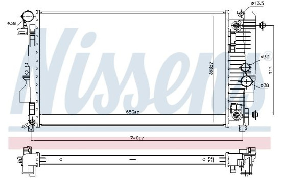 Radiator, engine cooling 67174 Nissens, Image 2