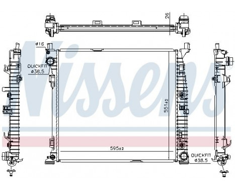 Radiator, engine cooling 67188 Nissens