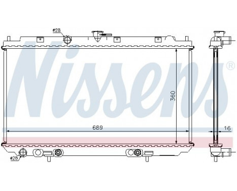 Radiator, engine cooling 67345A Nissens, Image 2
