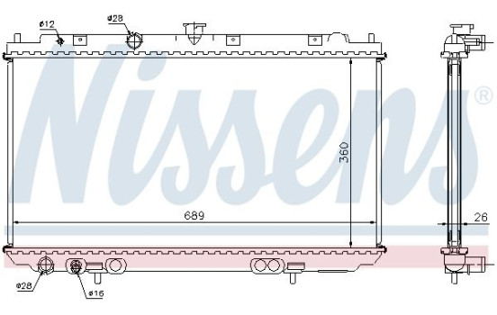 Radiator, engine cooling 67348A Nissens, Image 2
