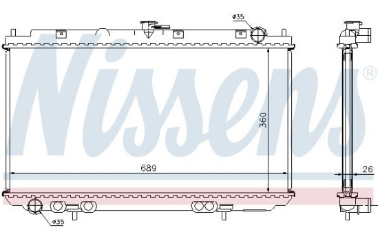 Radiator, engine cooling 67349A Nissens, Image 2