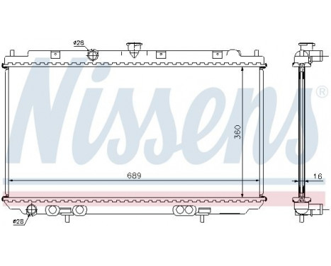 Radiator, engine cooling 67350A Nissens, Image 2