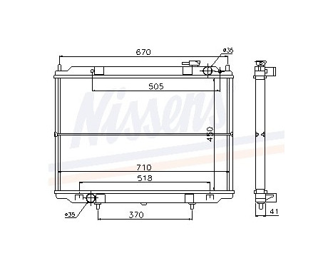 Radiator, engine cooling 67356 Nissens