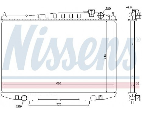 Radiator, engine cooling 67356 Nissens, Image 2