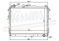 Radiator, engine cooling 67358 Nissens