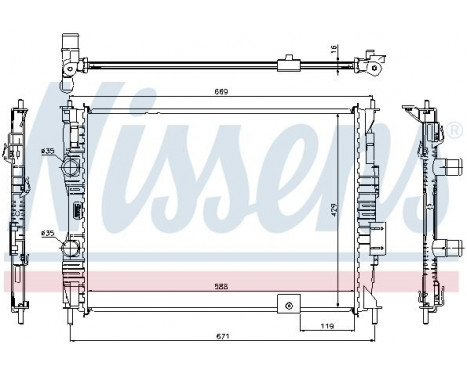 Radiator, engine cooling 67363 Nissens, Image 2