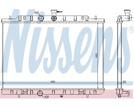 Radiator, engine cooling 67365 Nissens