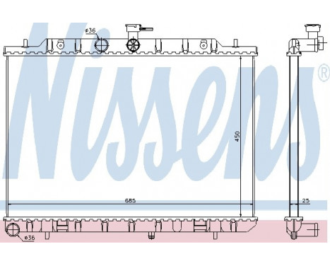 Radiator, engine cooling 67366 Nissens