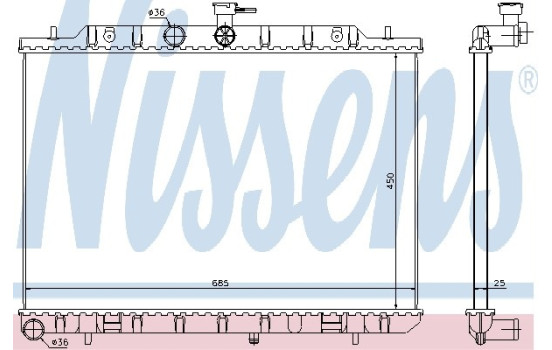 Radiator, engine cooling 67366 Nissens