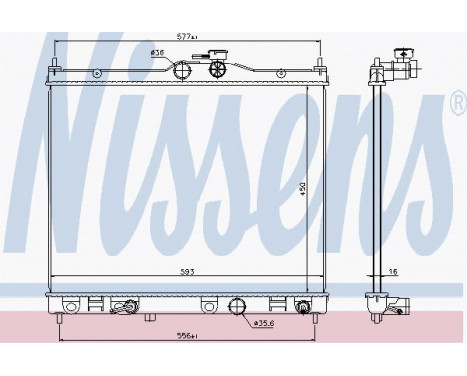 Radiator, engine cooling 67369 Nissens