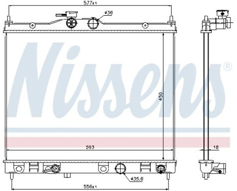 Radiator, engine cooling 67369 Nissens, Image 2