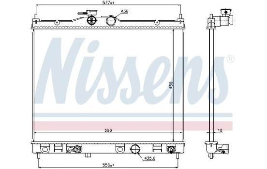 Radiator, engine cooling 67369 Nissens, Image 2