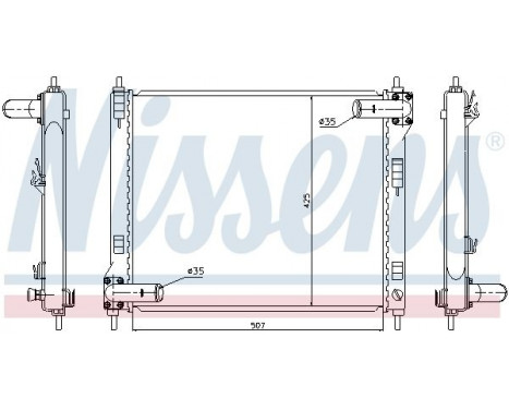 Radiator, engine cooling 67370 Nissens, Image 2