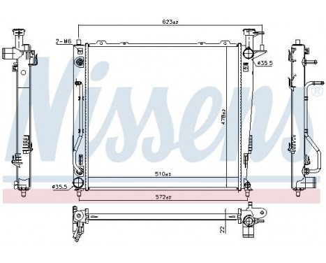 Radiator, engine cooling 67465 Nissens, Image 2