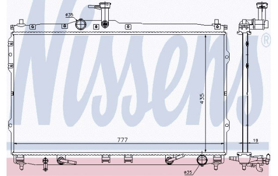 Radiator, engine cooling 67474 Nissens