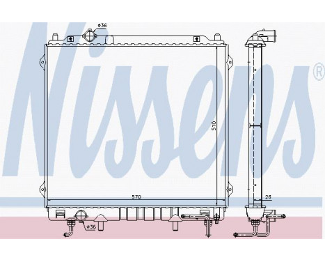 Radiator, engine cooling 67482 Nissens