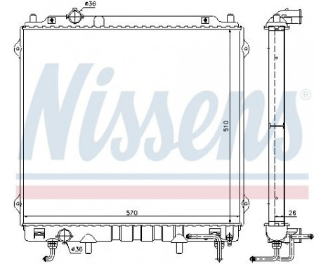 Radiator, engine cooling 67482 Nissens, Image 2