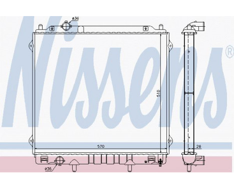 Radiator, engine cooling 67483 Nissens