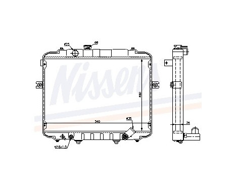 Radiator, engine cooling 67497 Nissens