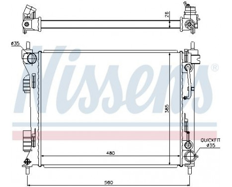 Radiator, engine cooling 675002 Nissens