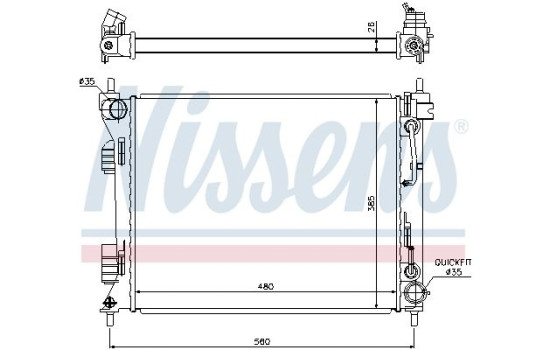 Radiator, engine cooling 675002 Nissens