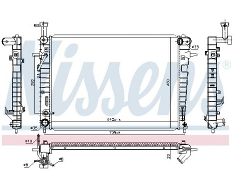 Radiator, engine cooling 675005 Nissens