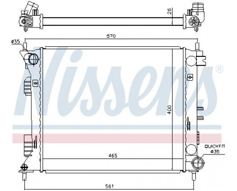 Radiator, engine cooling 675007 Nissens