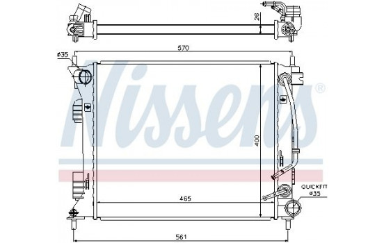 Radiator, engine cooling 675008 Nissens