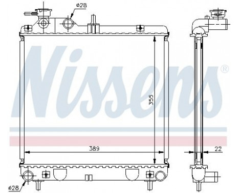 Radiator, engine cooling 67500A Nissens, Image 2