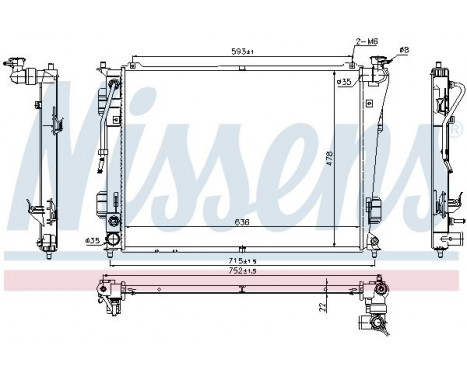 Radiator, engine cooling 675012 Nissens