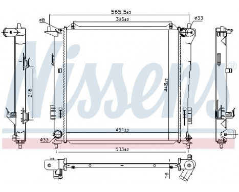 Radiator, engine cooling 675016 Nissens
