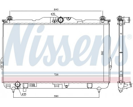 Radiator, engine cooling 675017 Nissens