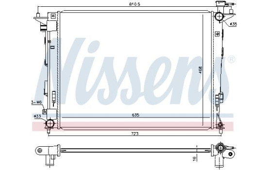 Radiator, engine cooling 675018 Nissens