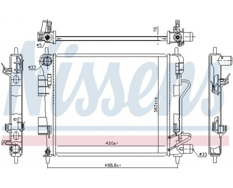 Radiator, engine cooling 675025 Nissens