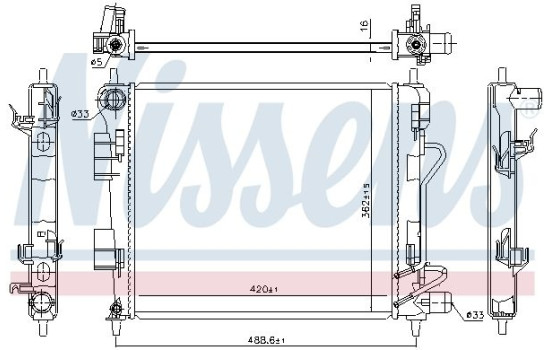 Radiator, engine cooling 675025 Nissens
