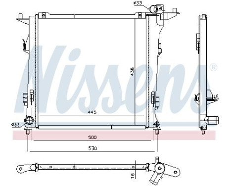 Radiator, engine cooling 675032 Nissens