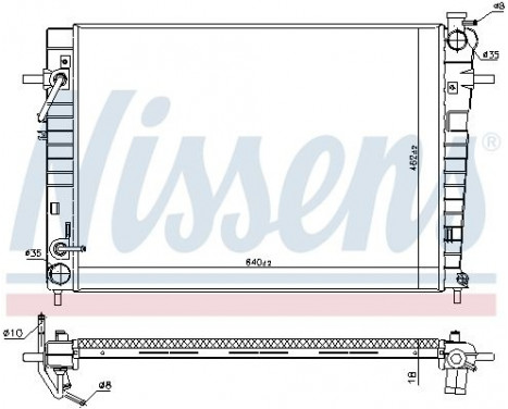 Radiator, engine cooling 675034 Nissens